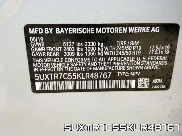 5UXTR7C55KLR48767 фото 2