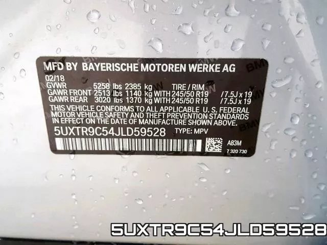 5UXTR9C54JLD59528 фото 2