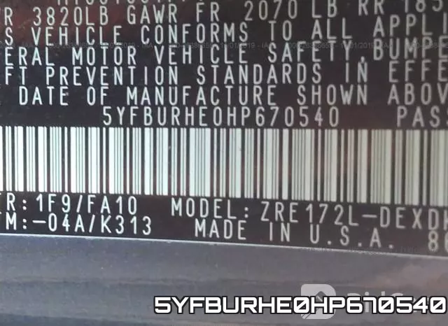 5YFBURHE0HP670540 фото 10
