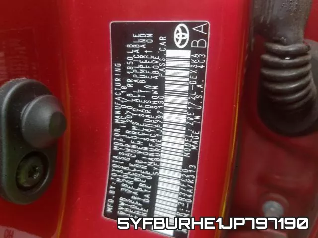 5YFBURHE1JP797190 фото 2