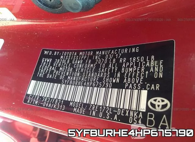 5YFBURHE4HP675790 фото 10