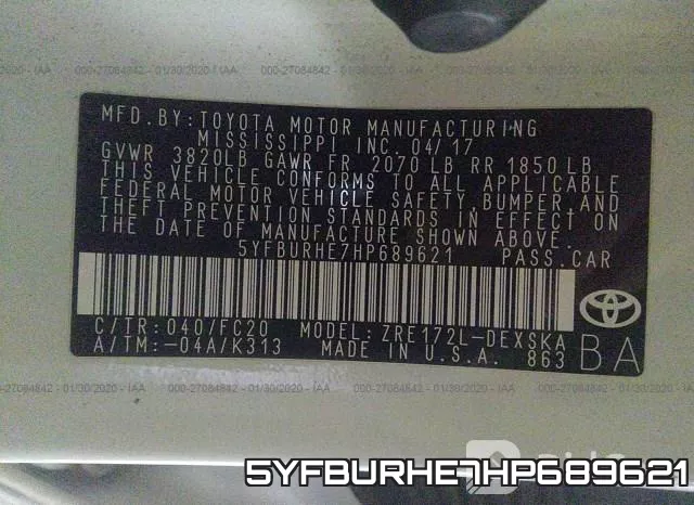 5YFBURHE7HP689621 фото 10