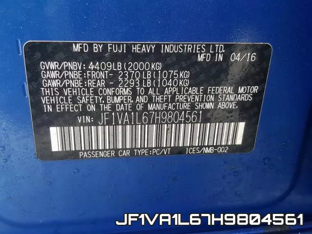 JF1VA1L67H9804561 фото 2