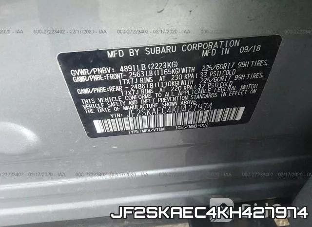 JF2SKAEC4KH427974 фото 10
