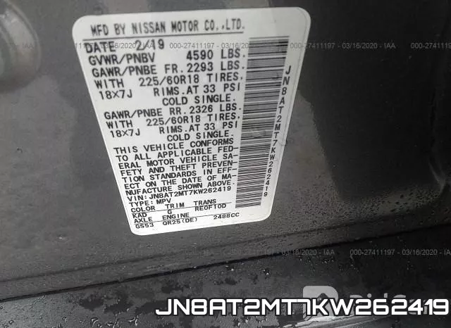 JN8AT2MT7KW262419 фото 10