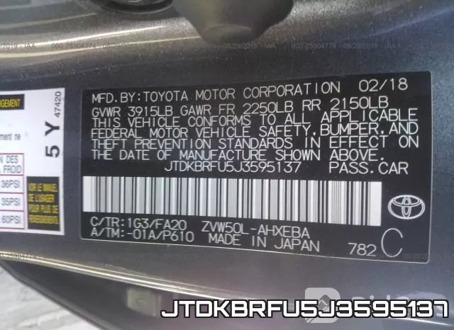 JTDKBRFU5J3595137 фото 10