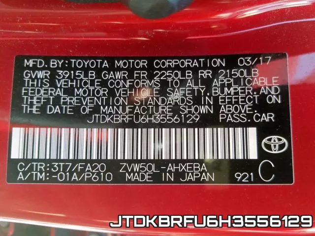 JTDKBRFU6H3556129 фото 2
