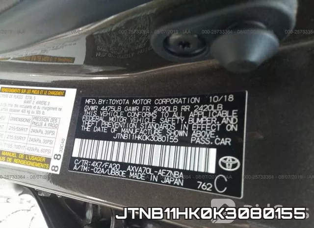 JTNB11HK0K3080155 фото 10