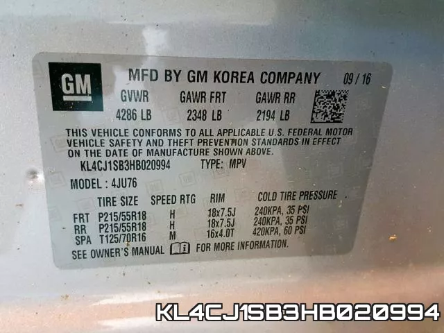 KL4CJ1SB3HB020994 фото 2