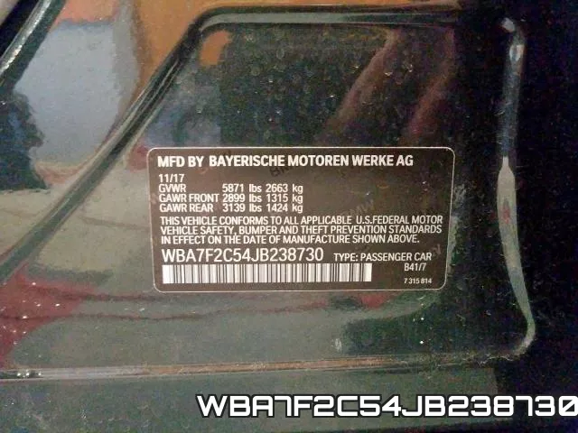 WBA7F2C54JB238730 фото 2