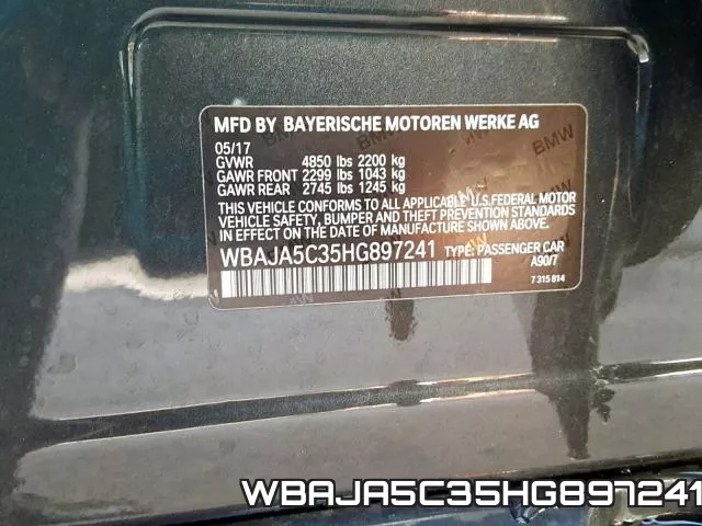 WBAJA5C35HG897241 фото 2