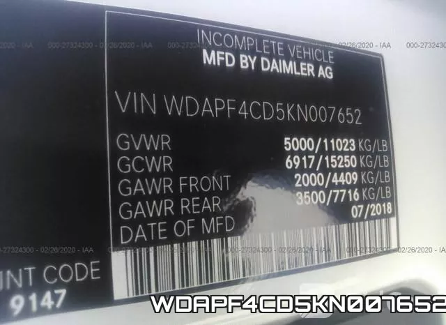 WDAPF4CD5KN007652 фото 10