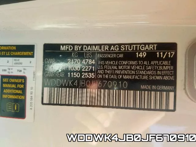 WDDWK4JB0JF670910 фото 2