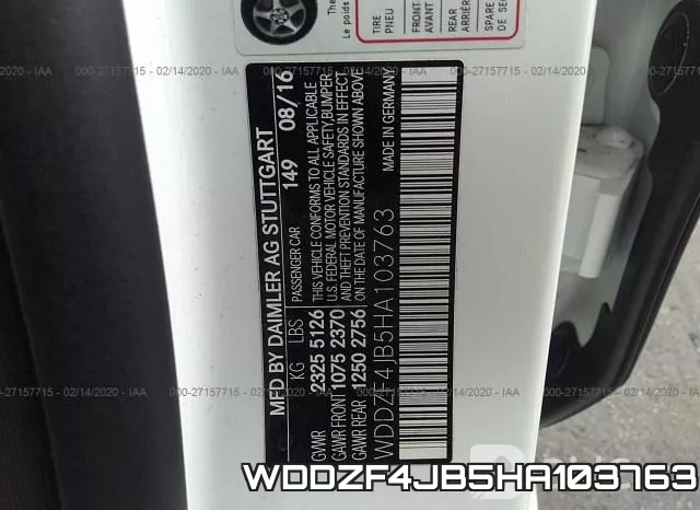 WDDZF4JB5HA103763 фото 10