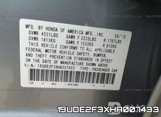 19UDE2F3XHA007433 фото 7