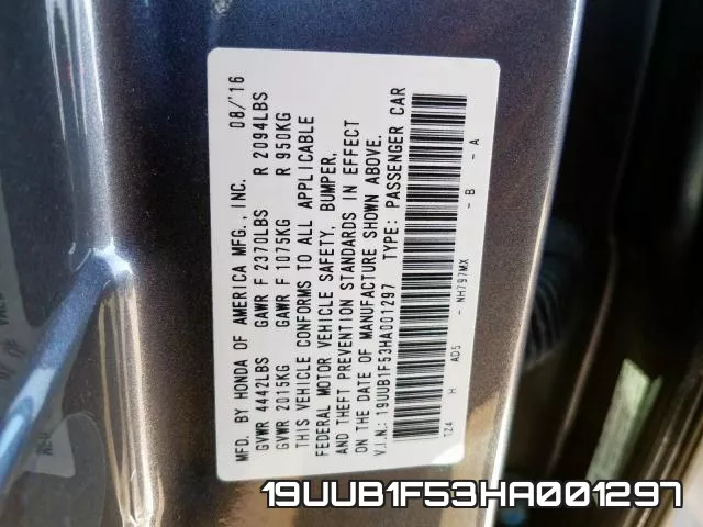 19UUB1F53HA001297 фото 2