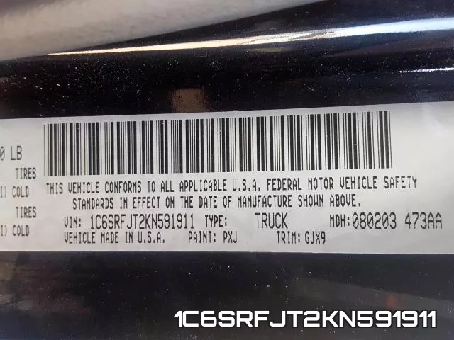 1C6SRFJT2KN591911 фото 2