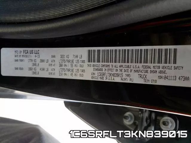 1C6SRFLT3KN839015 фото 2