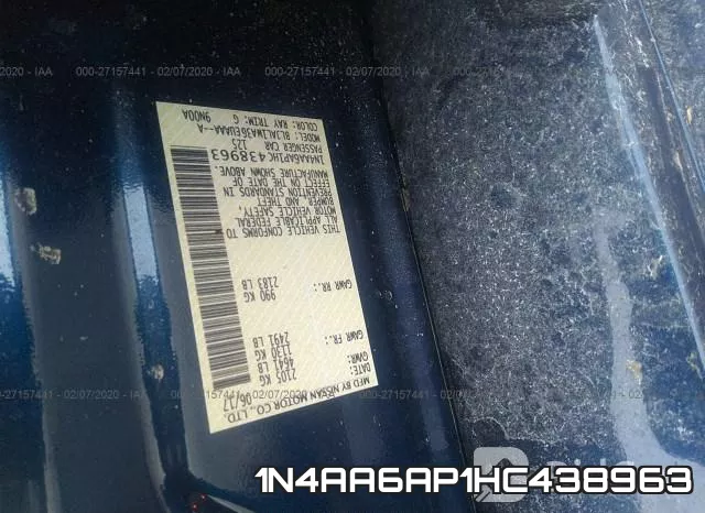 1N4AA6AP1HC438963 фото 7