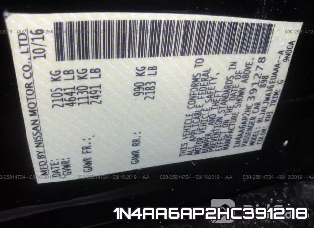 1N4AA6AP2HC391278 фото 10