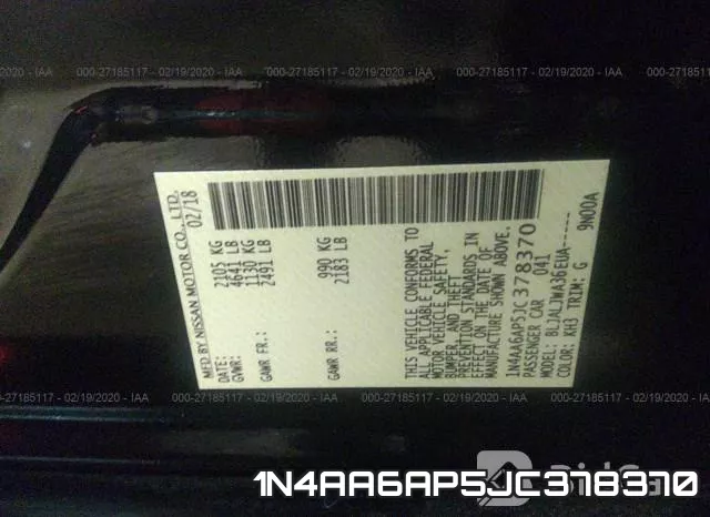 1N4AA6AP5JC378370 фото 10