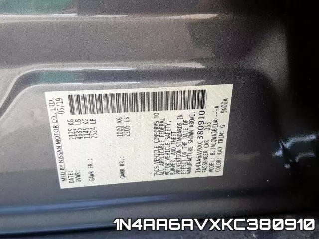 1N4AA6AVXKC380910 фото 2
