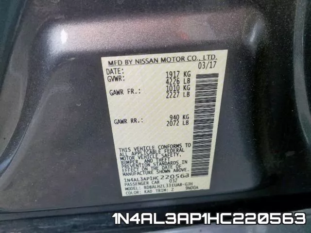 1N4AL3AP1HC220563 фото 2