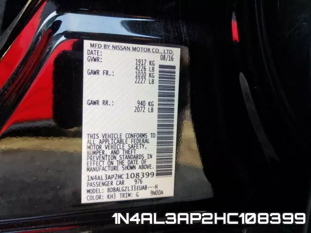 1N4AL3AP2HC108399 фото 2
