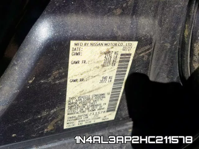 1N4AL3AP2HC211578 фото 2