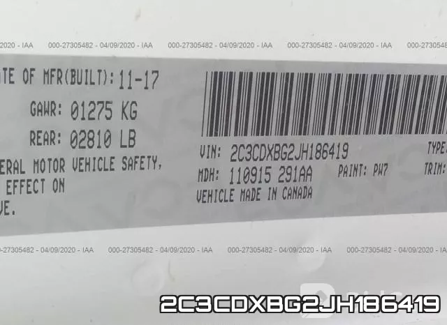 2C3CDXBG2JH186419 фото 10