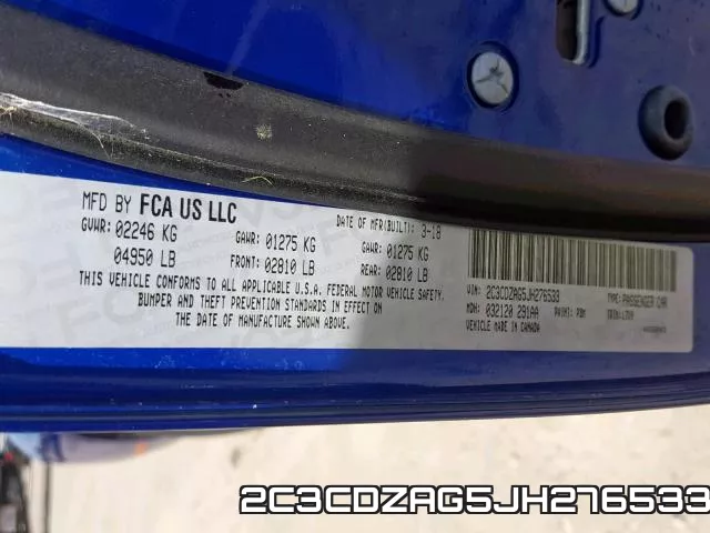 2C3CDZAG5JH276533 фото 2