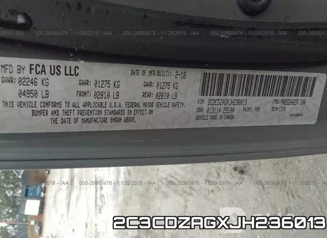 2C3CDZAGXJH236013 фото 10
