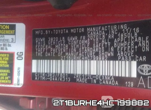 2T1BURHE4HC799882 фото 10