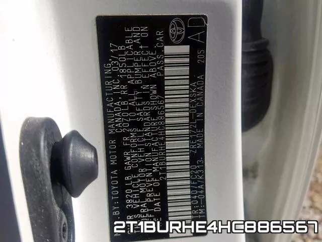2T1BURHE4HC886567 фото 2