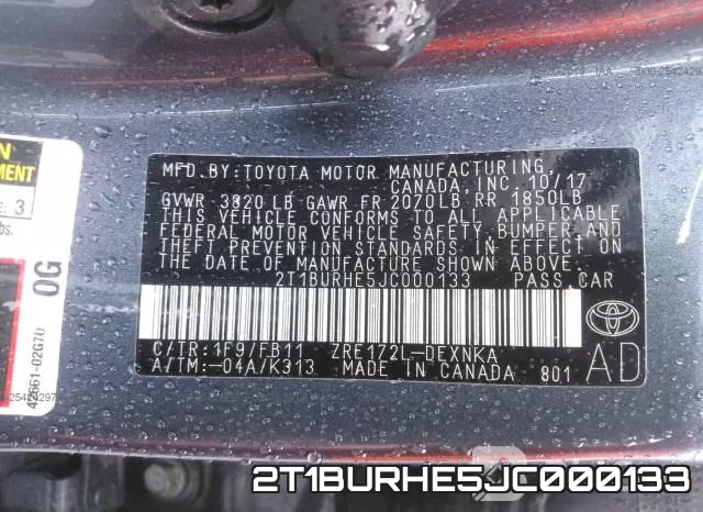 2T1BURHE5JC000133 фото 10