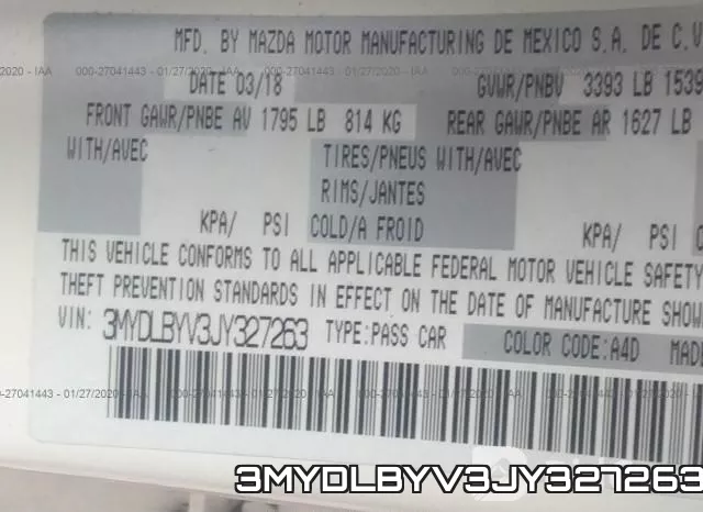 3MYDLBYV3JY327263 фото 10