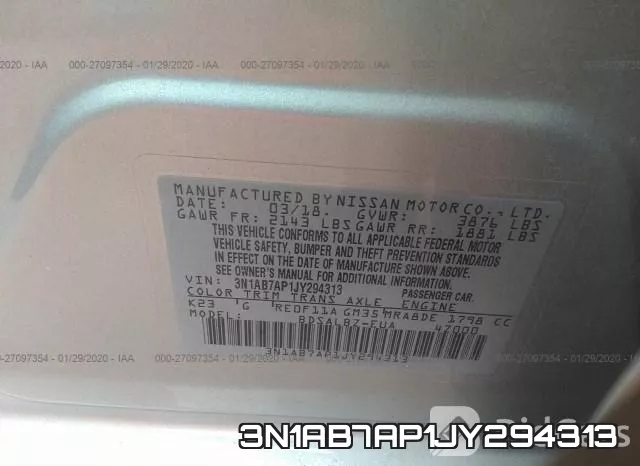 3N1AB7AP1JY294313 фото 10