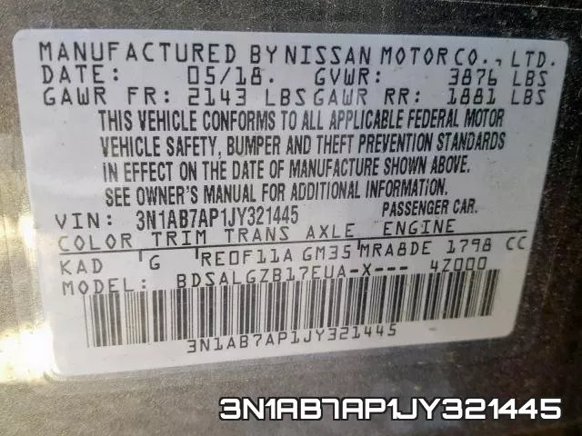 3N1AB7AP1JY321445 фото 2