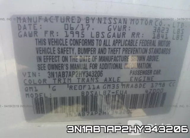 3N1AB7AP2HY343206 фото 7