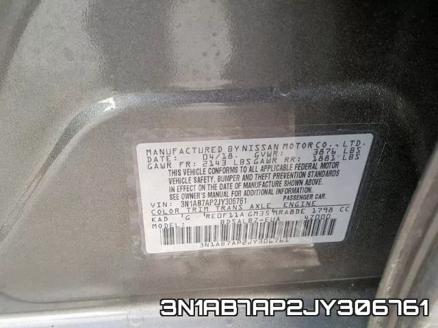 3N1AB7AP2JY306761 фото 2