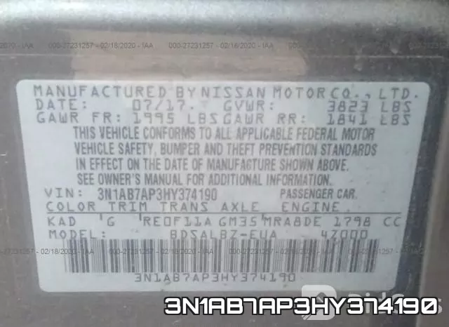 3N1AB7AP3HY374190 фото 4