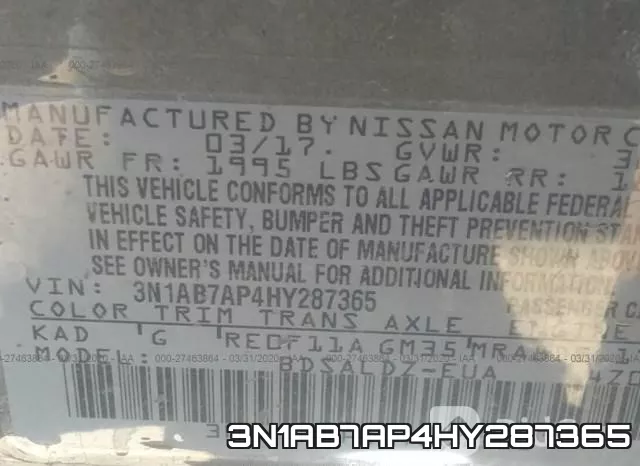 3N1AB7AP4HY287365 фото 5