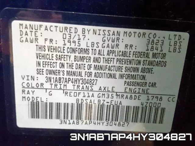 3N1AB7AP4HY304827 фото 2