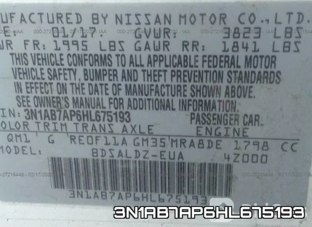 3N1AB7AP6HL675193 фото 10