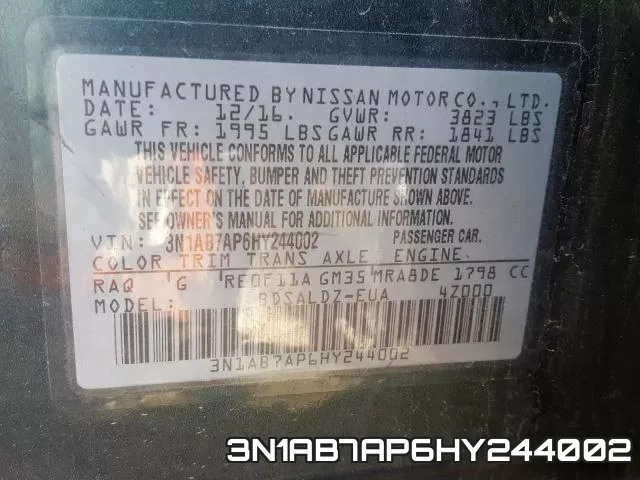 3N1AB7AP6HY244002 фото 2