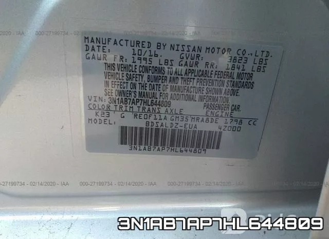 3N1AB7AP7HL644809 фото 10