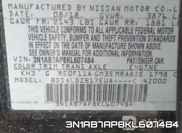 3N1AB7AP8KL607484 фото 10