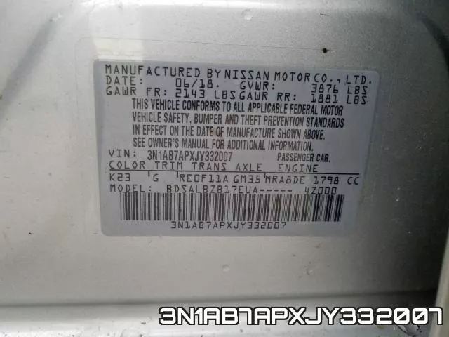 3N1AB7APXJY332007 фото 2