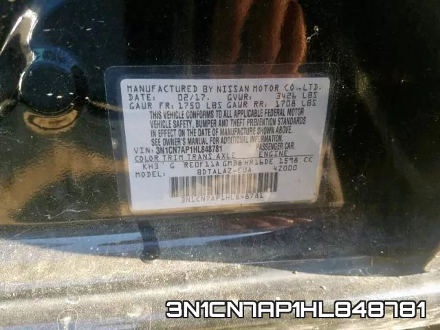 3N1CN7AP1HL848781 фото 2