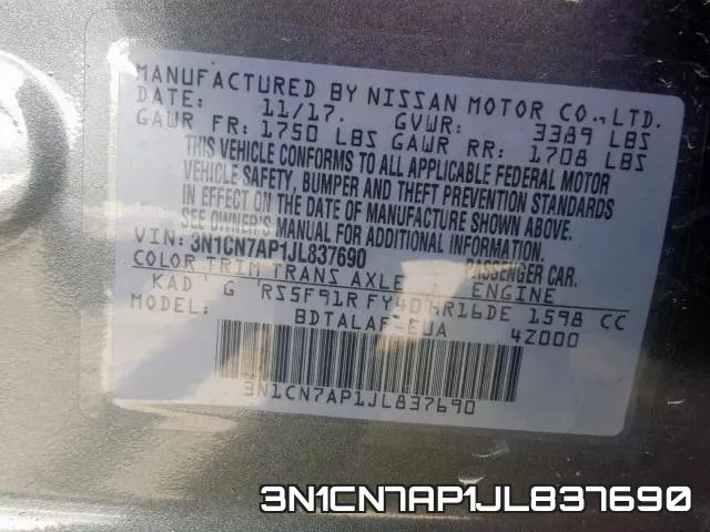 3N1CN7AP1JL837690 фото 2